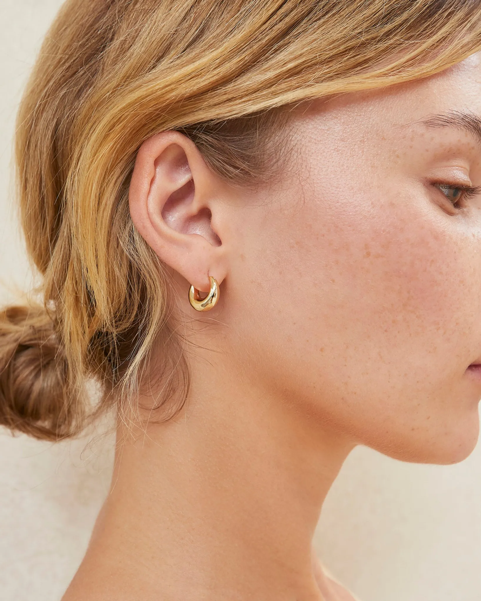 Sale Loeffler Randall Adeline Gold Mini Dome Hoop Earring Gold />