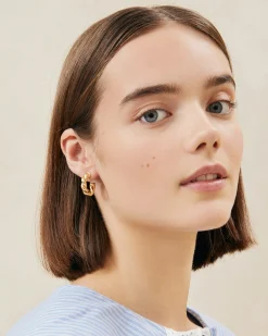Sale Loeffler Randall Atlas Gold Twisted Hoop Earrings Gold /><noscript><img width=