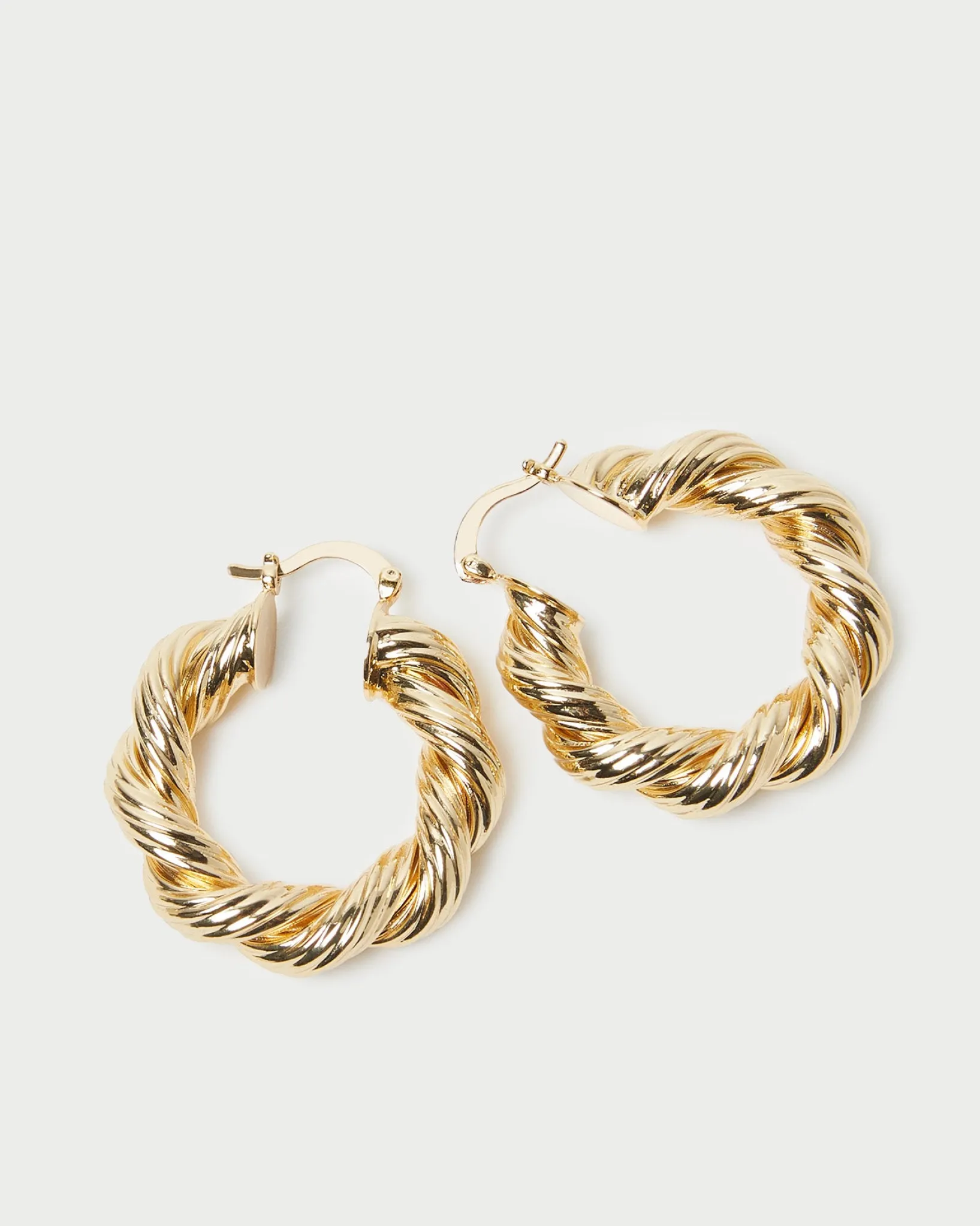 Clearance Loeffler Randall Atticus Gold Twisted Hoop Earrings Gold />