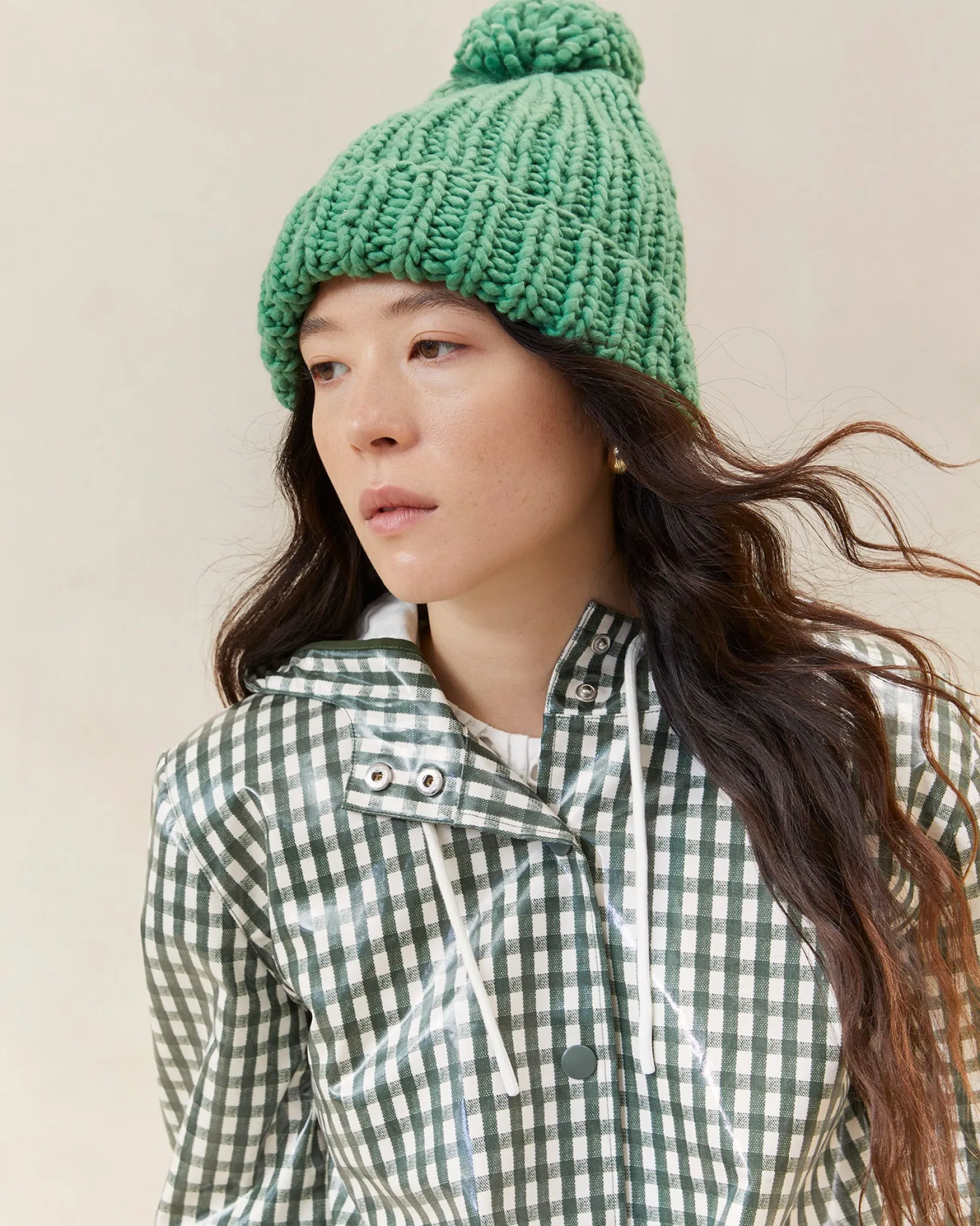 Online Loeffler Randall Ava Knit Pompom Hat Cream
