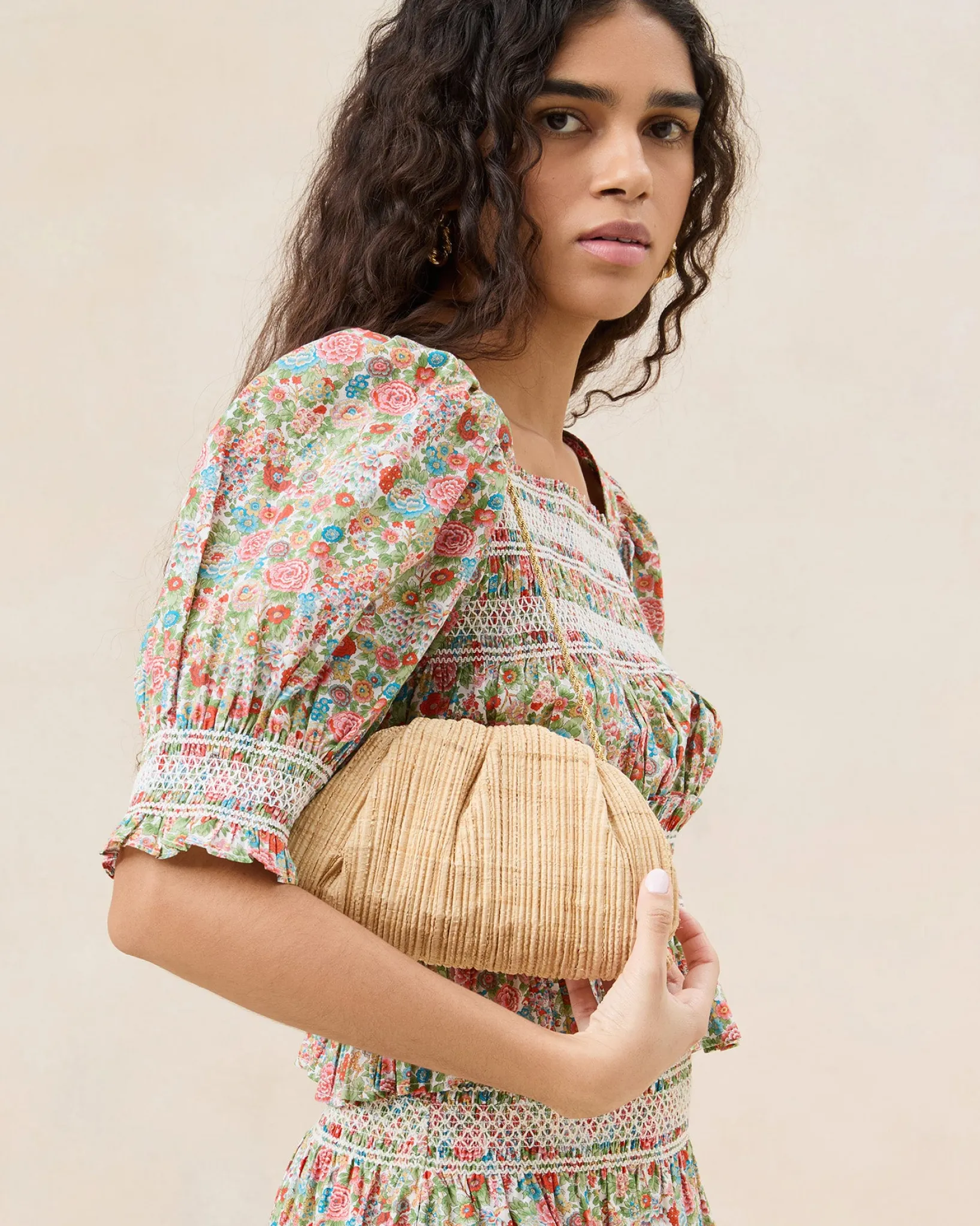 Online Loeffler Randall Bailey White Pleated Dome Clutch Beauty
