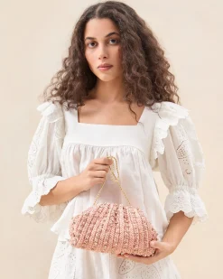 Best Loeffler Randall Bailey White/Crystal Dome Clutch White/Clear