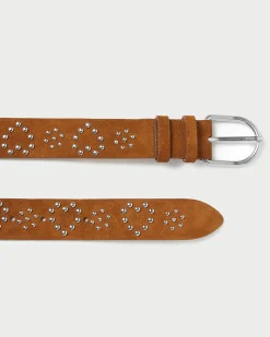 Online Loeffler Randall Beckett Cacao Suede Studded Belt Cacao/Silver />