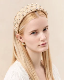 Hot Loeffler Randall Bellamy Blue Satin Puffy Headband Light Blue