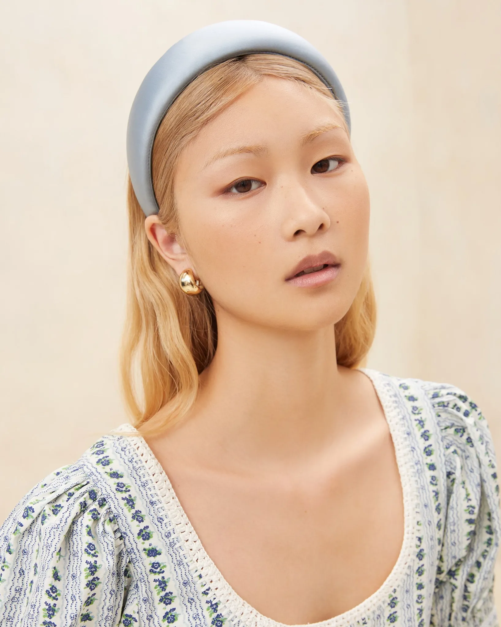 Clearance Loeffler Randall Bellamy Satin Headband Cream