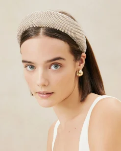 Loeffler Randall Bellamy Pink Moiré Puffy Headband Powder Pink