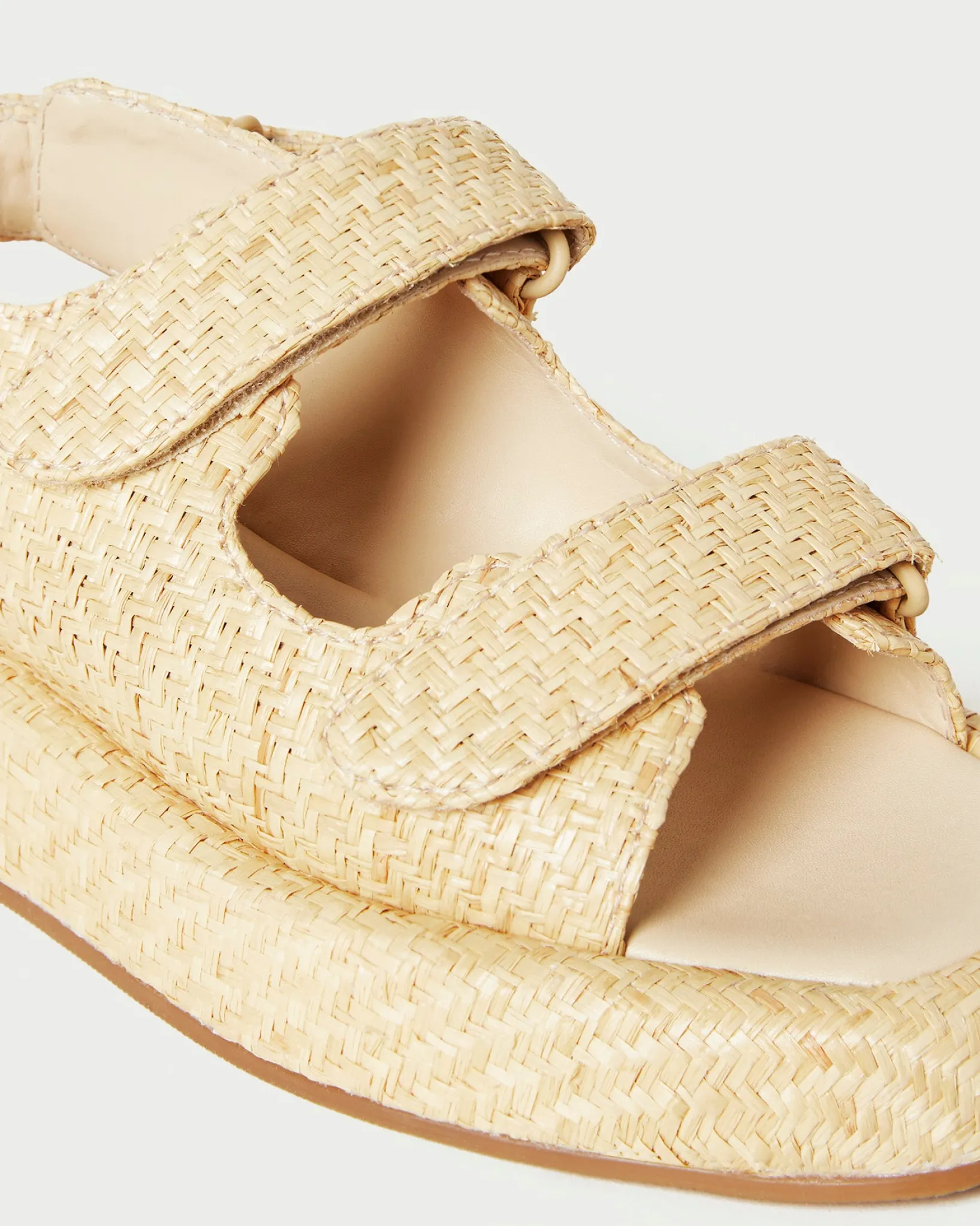 New Loeffler Randall Blaise Leather Platform Sandal Caramel