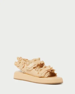 Clearance Loeffler Randall Blaise Raffia Platform Sandal Natural