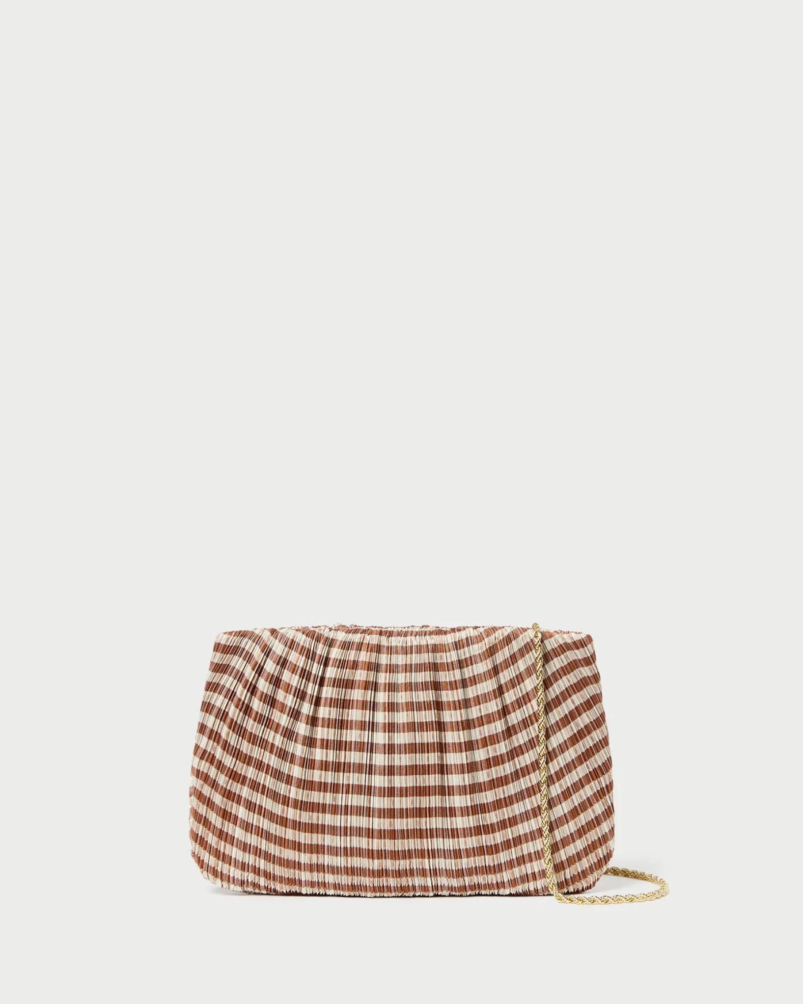 Best Loeffler Randall Brit Pleated Clutch Brown Gingham