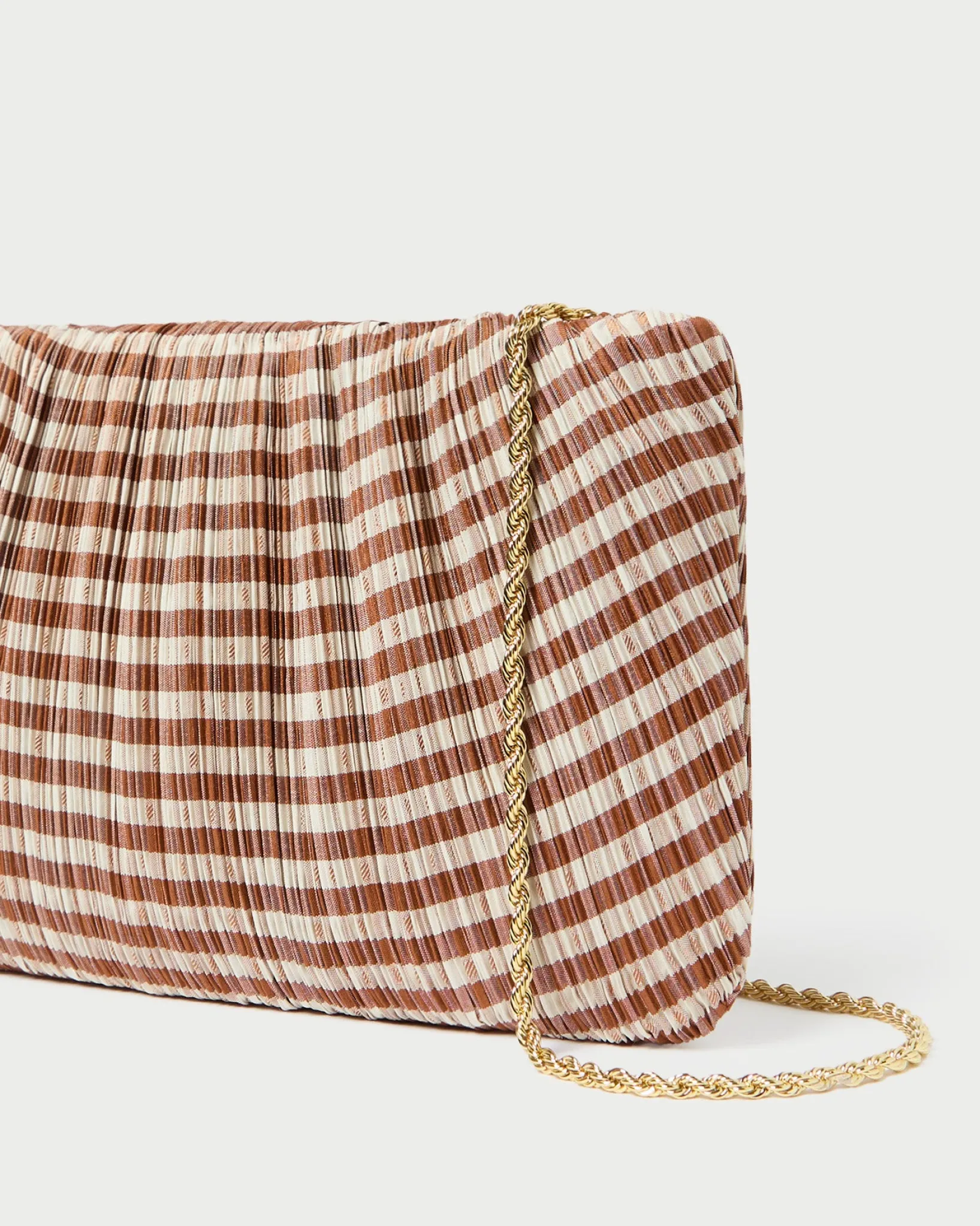 Best Loeffler Randall Brit Pleated Clutch Brown Gingham