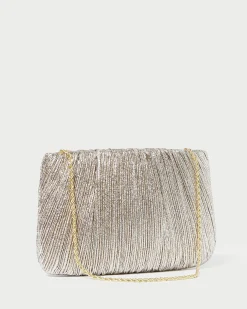 Online Loeffler Randall Brit Flat Pleated Clutch Champagne