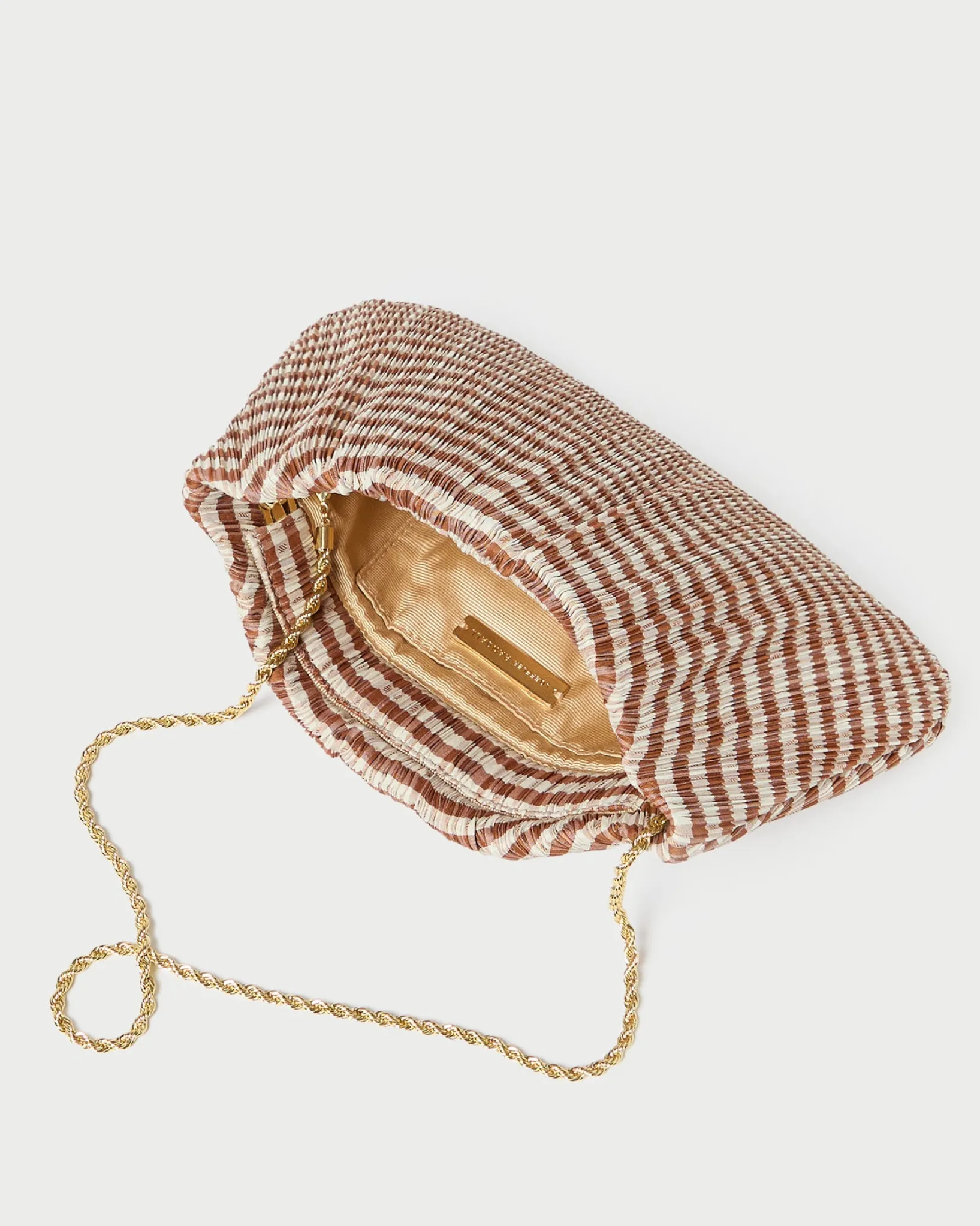 Online Loeffler Randall Brit Flat Pleated Clutch Champagne