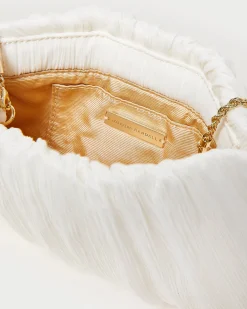 Clearance Loeffler Randall Brit Lamé Pleated Clutch Gold