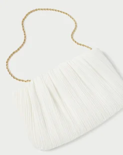Hot Loeffler Randall Brit Flat Pleated Clutch Natural