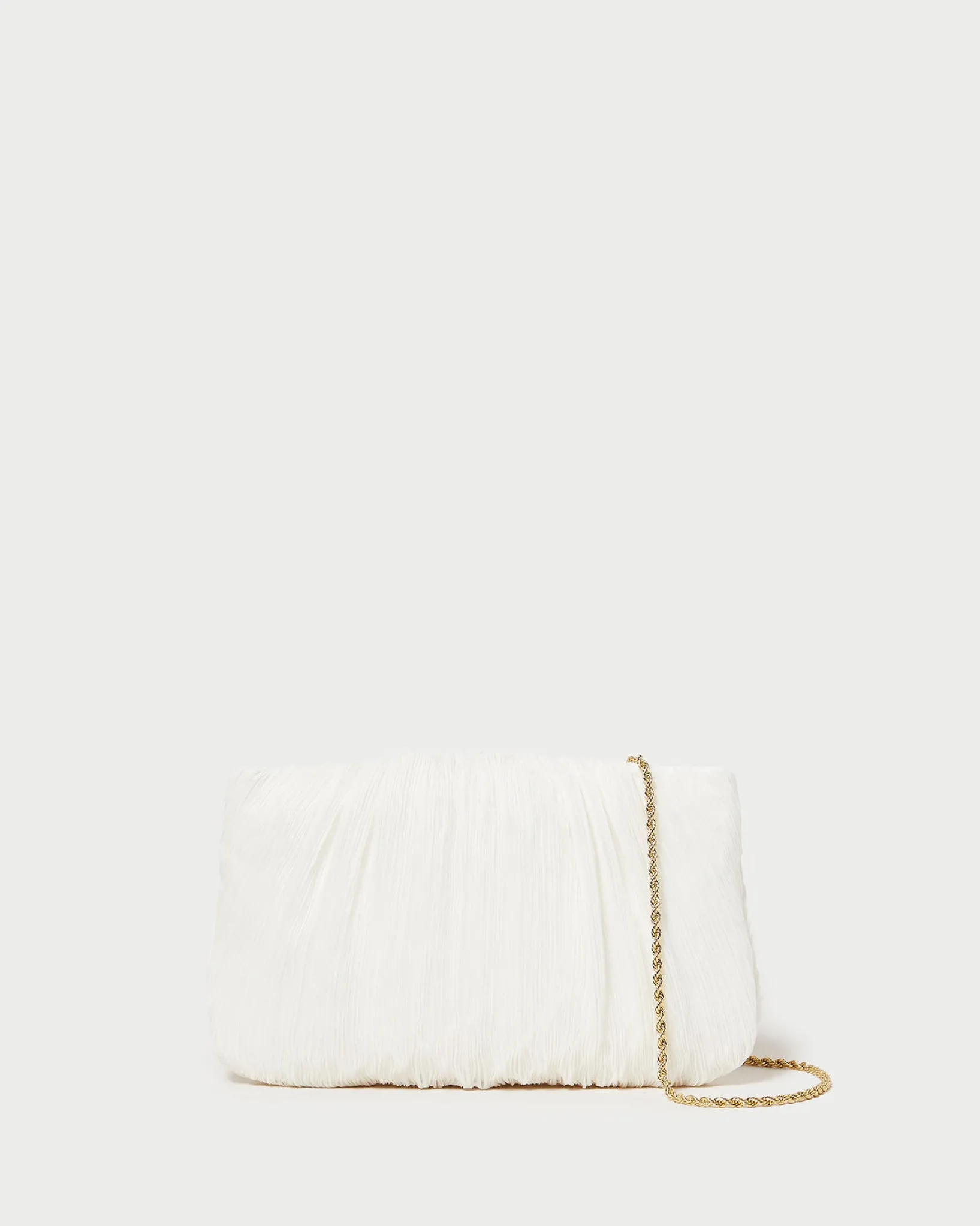 Loeffler Randall Brit Flat Pleated Clutch Pearl