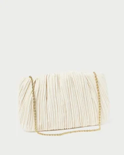 Loeffler Randall Brit Flat Pleated Clutch Pearl