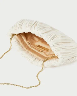 Loeffler Randall Brit Flat Pleated Clutch Pearl