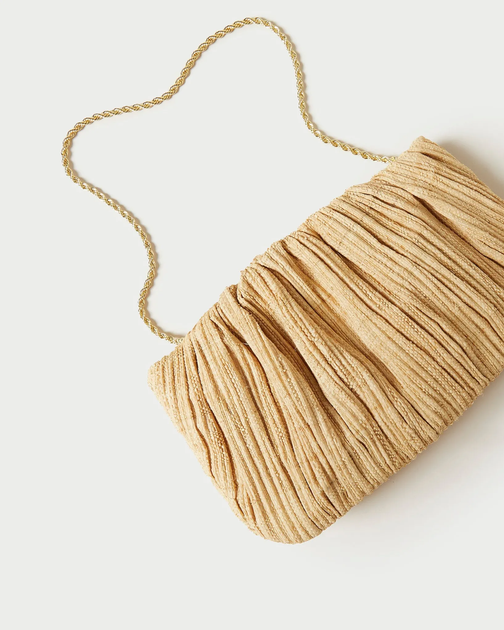 Loeffler Randall Brit Flat Pleated Clutch Pearl
