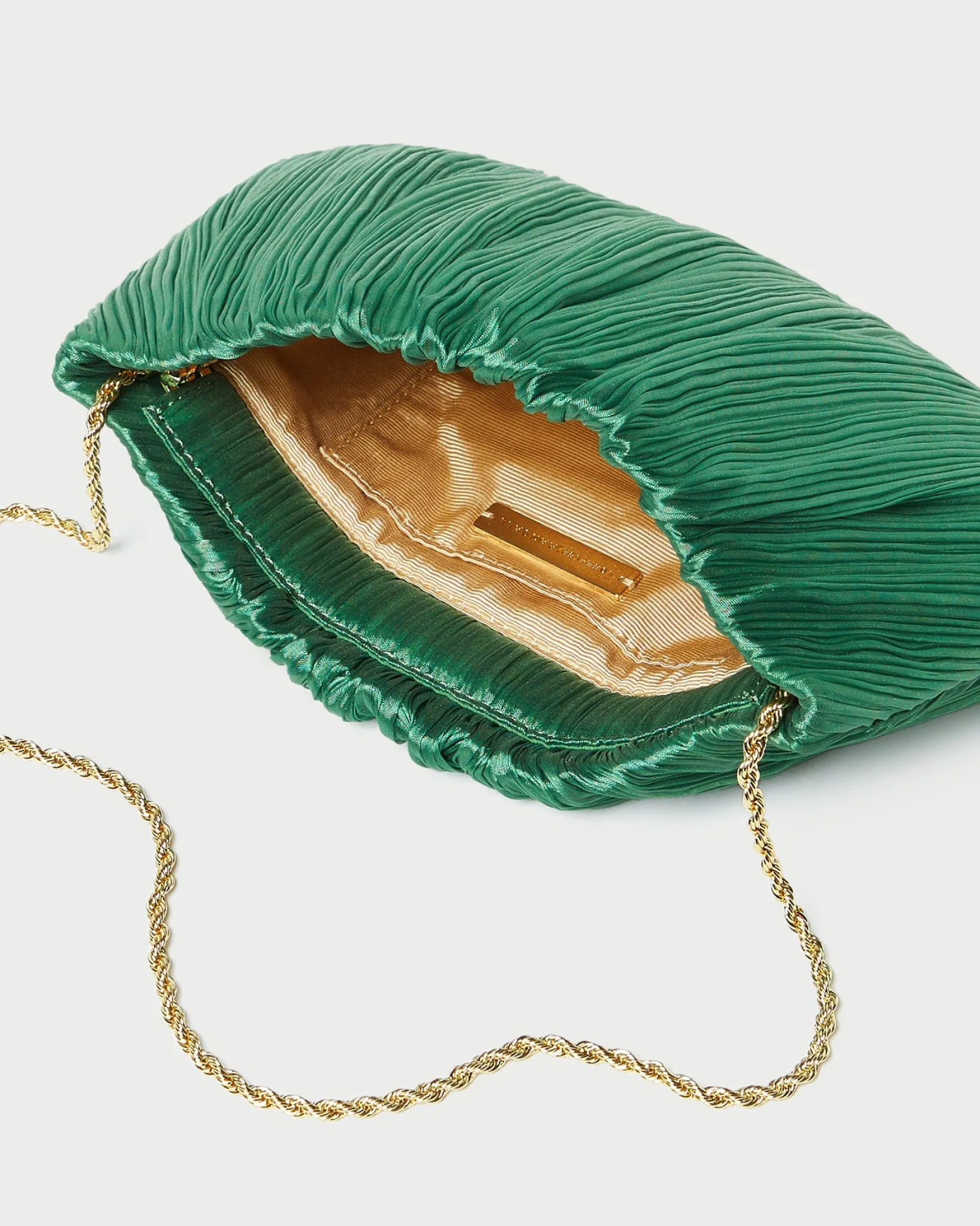 Loeffler Randall Brit Flat Pleated Clutch Pearl