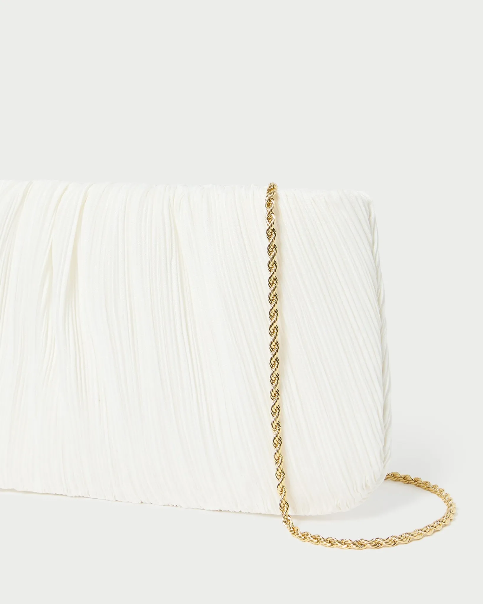 Loeffler Randall Brit Flat Pleated Clutch Pearl