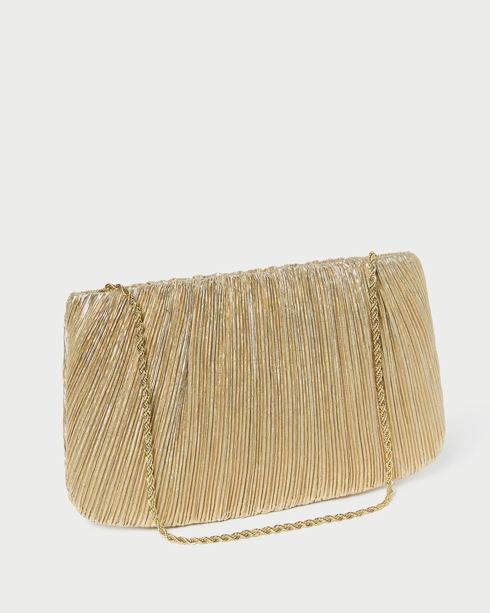 Loeffler Randall Brit Flat Pleated Clutch Pearl