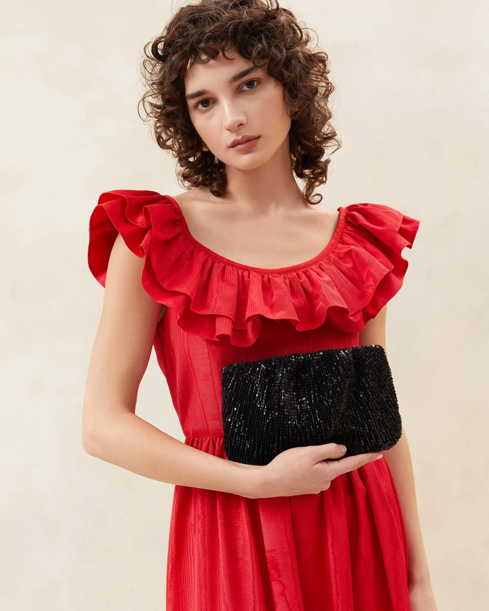 Loeffler Randall Brit Flat Pleated Clutch Pearl