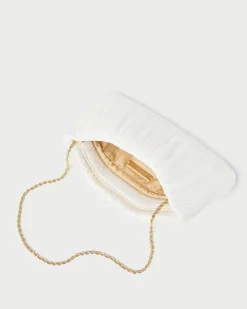Clearance Loeffler Randall Brit Flat Pleated Clutch White