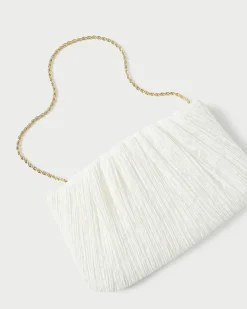 Sale Loeffler Randall Brit White Lace Flat Clutch White/Cream