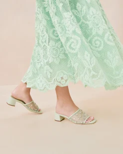 Outlet Loeffler Randall Brooke /Crystal Mesh Mule Seafoam