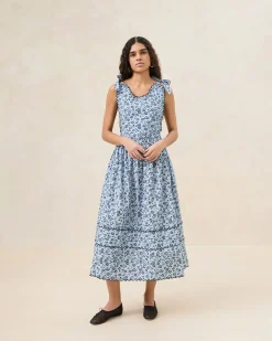 Loeffler Randall Bruna Blue/Black Floral Apron Dress Blue/Black Floral />