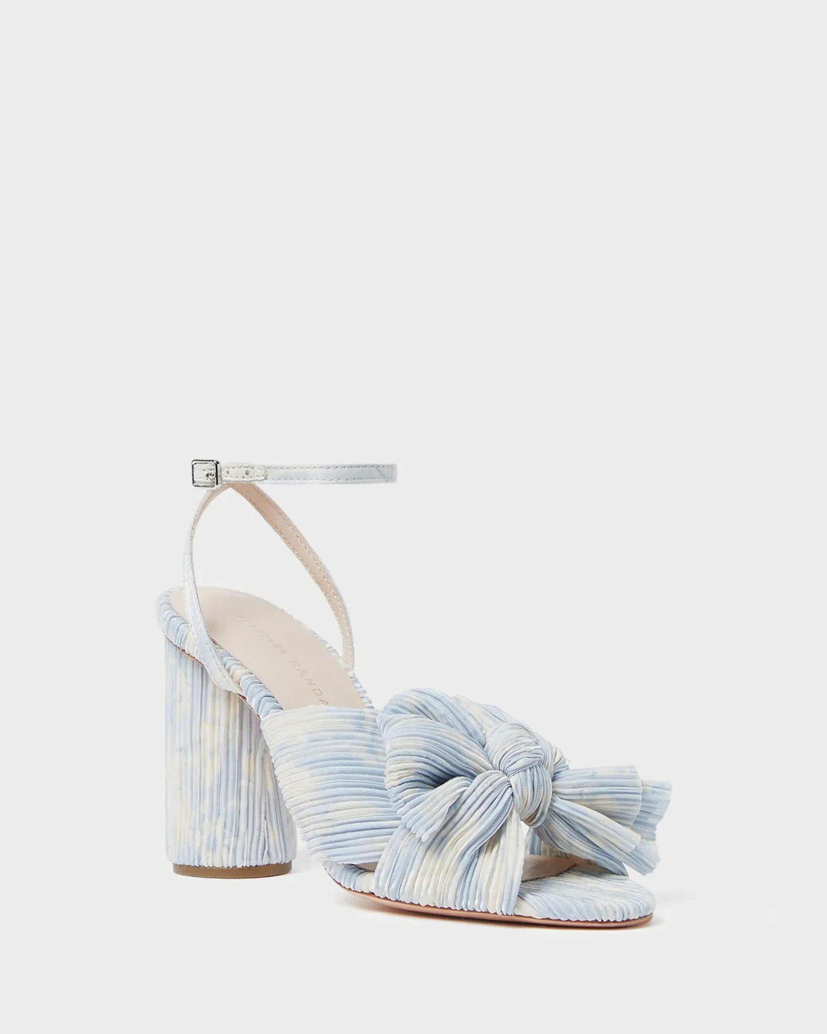Hot Loeffler Randall Camellia Blue Floral Bow Heel Dusty Blue Floral