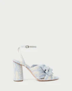 Hot Loeffler Randall Camellia Blue Floral Bow Heel Dusty Blue Floral