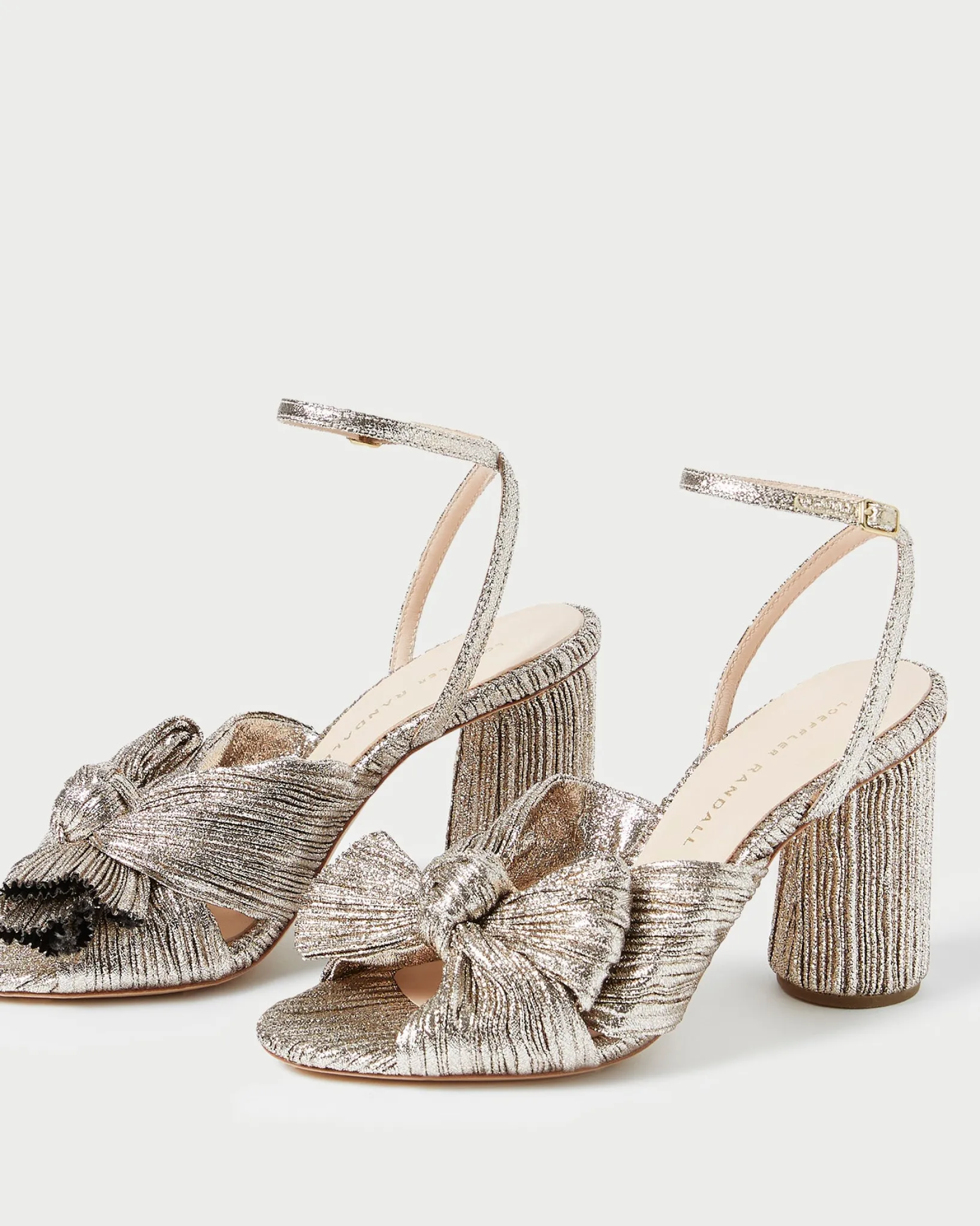 Hot Loeffler Randall Camellia Blue Floral Bow Heel Dusty Blue Floral