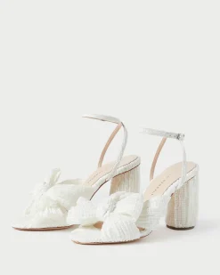 Outlet Loeffler Randall Camellia White Lace Bow Heel White/Cream /><noscript><img width=