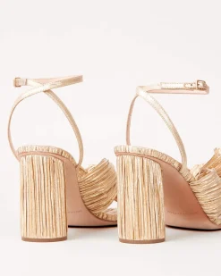 New Loeffler Randall Camellia Pleated Bow Heel White