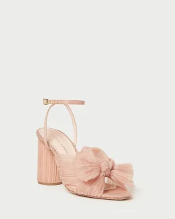 New Loeffler Randall Camellia Pleated Bow Heel White