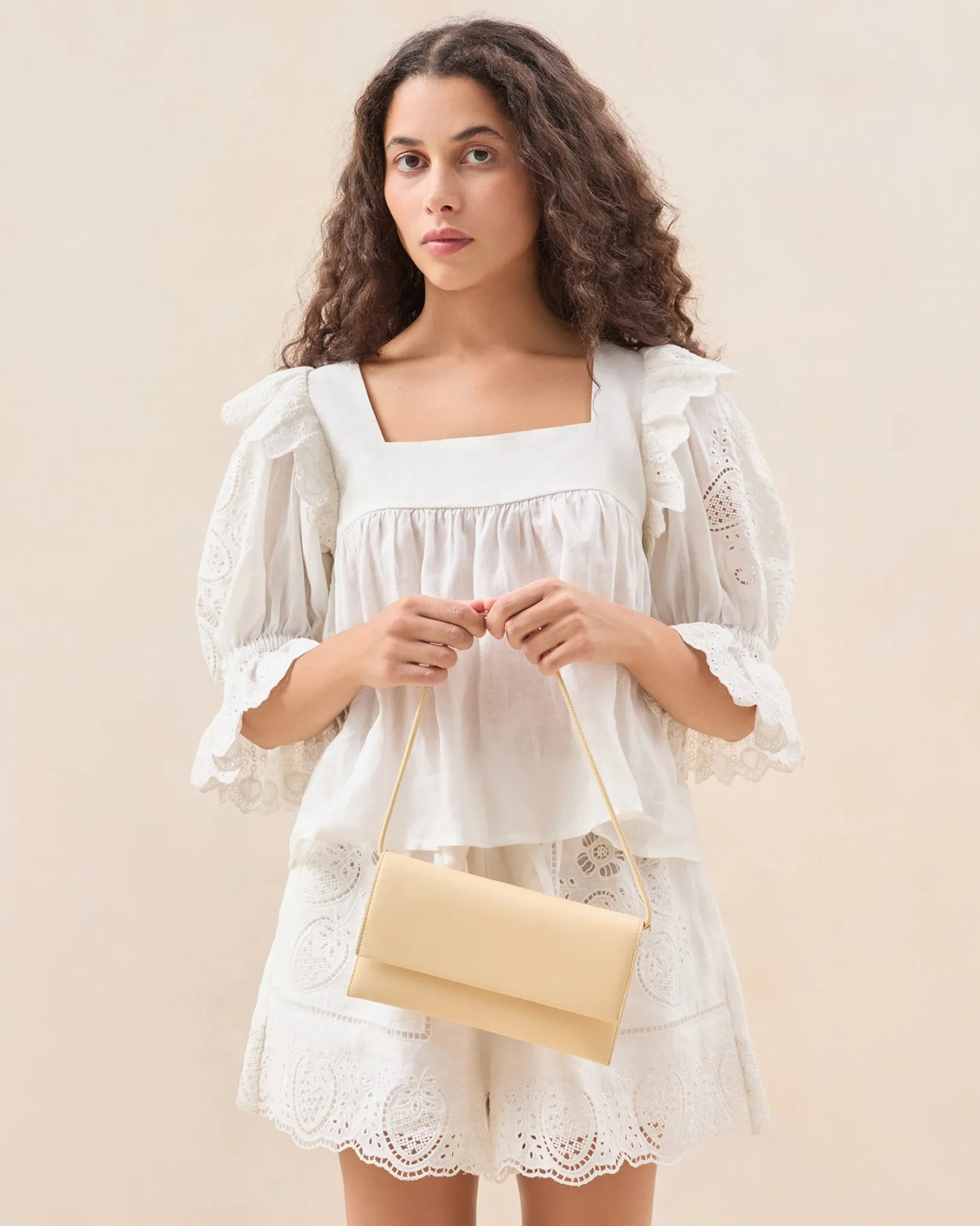 Best Loeffler Randall Charlee Satin Shoulder Bag Cream