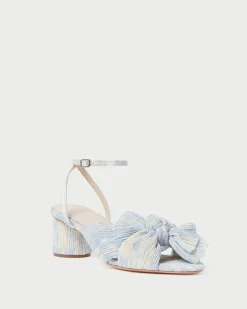 Outlet Loeffler Randall Dahlia Blue Floral Bow Heel Dusty Blue Floral