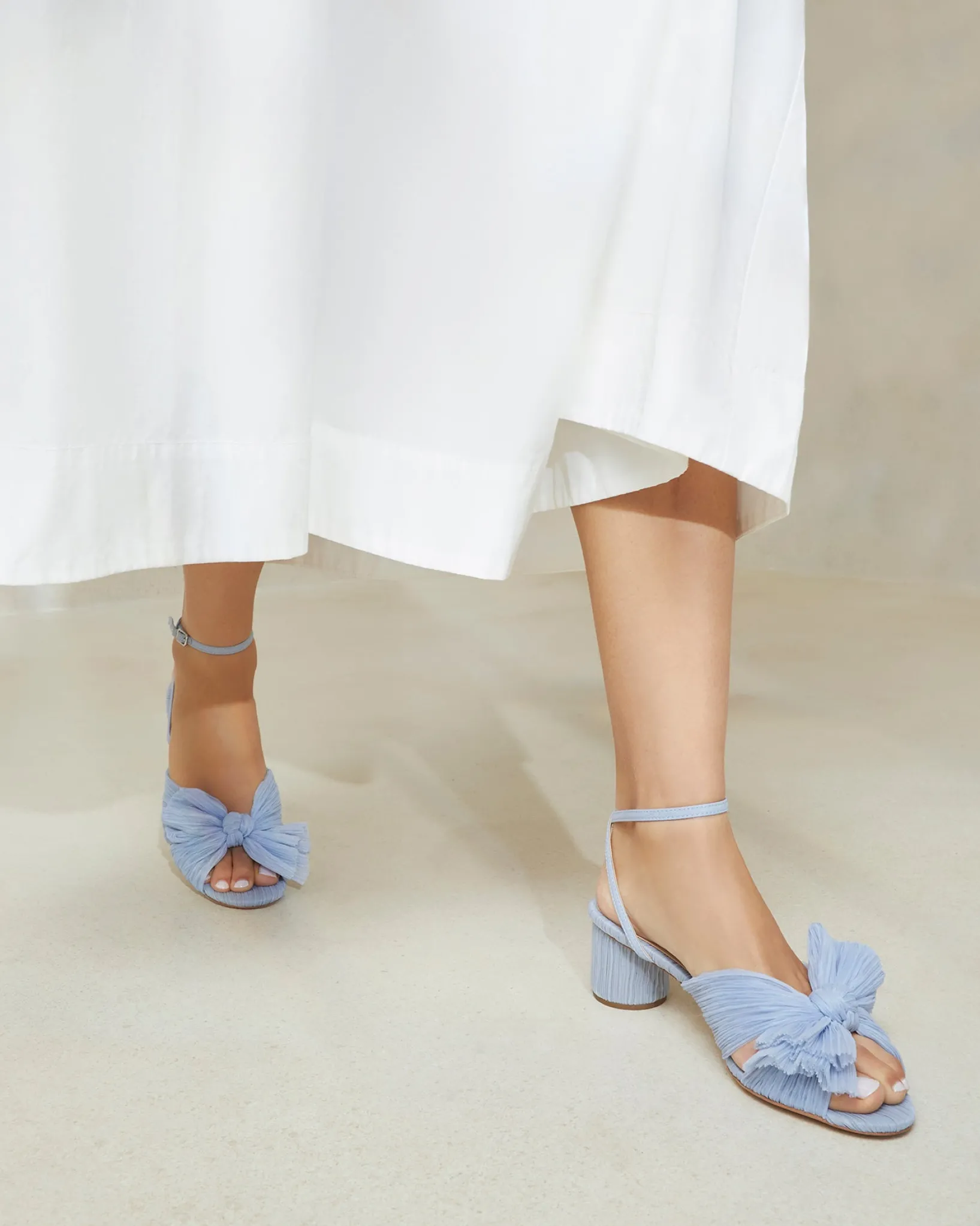 Outlet Loeffler Randall Dahlia Blue Floral Bow Heel Dusty Blue Floral