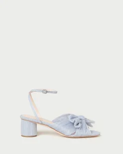 Sale Loeffler Randall Dahlia Pleated Bow Heel Champagne