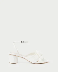 Sale Loeffler Randall Dahlia Pleated Bow Heel Champagne