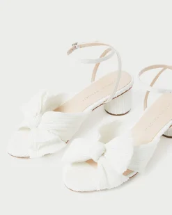 Sale Loeffler Randall Dahlia Pleated Bow Heel Champagne
