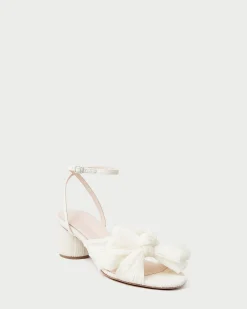 Outlet Loeffler Randall Dahlia Pearl Pleated Bow Heel Vegan Pearl