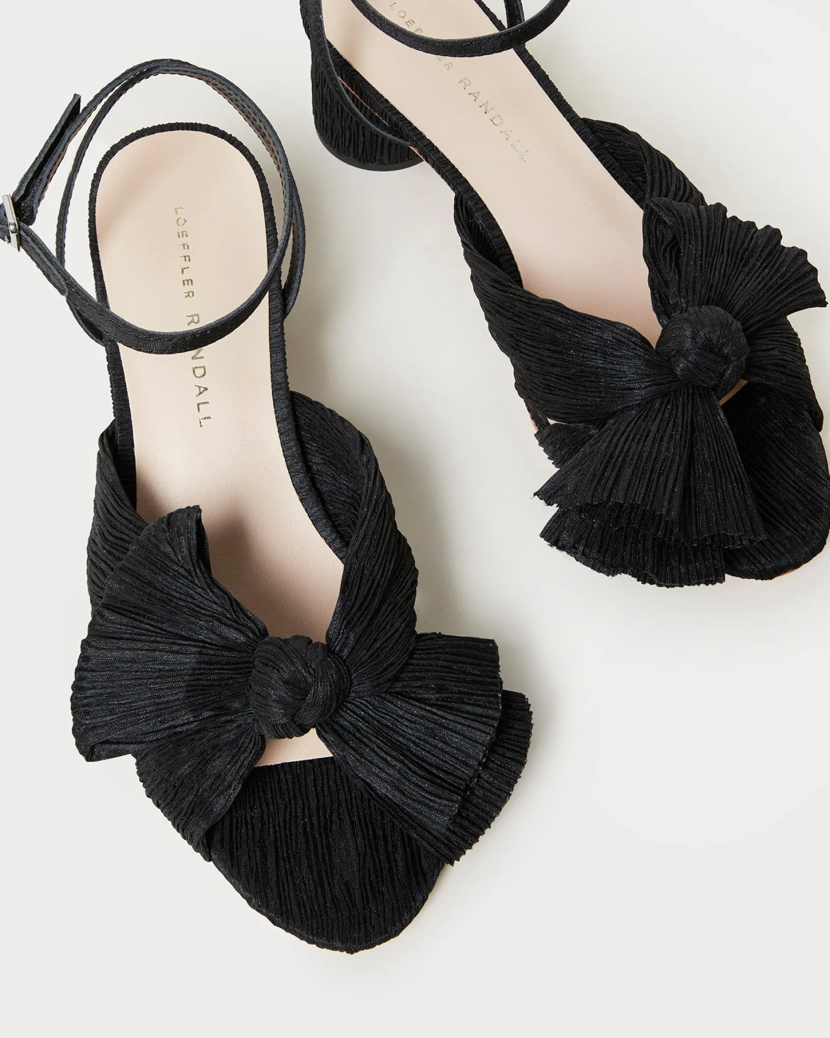 Outlet Loeffler Randall Dahlia Pearl Pleated Bow Heel Vegan Pearl