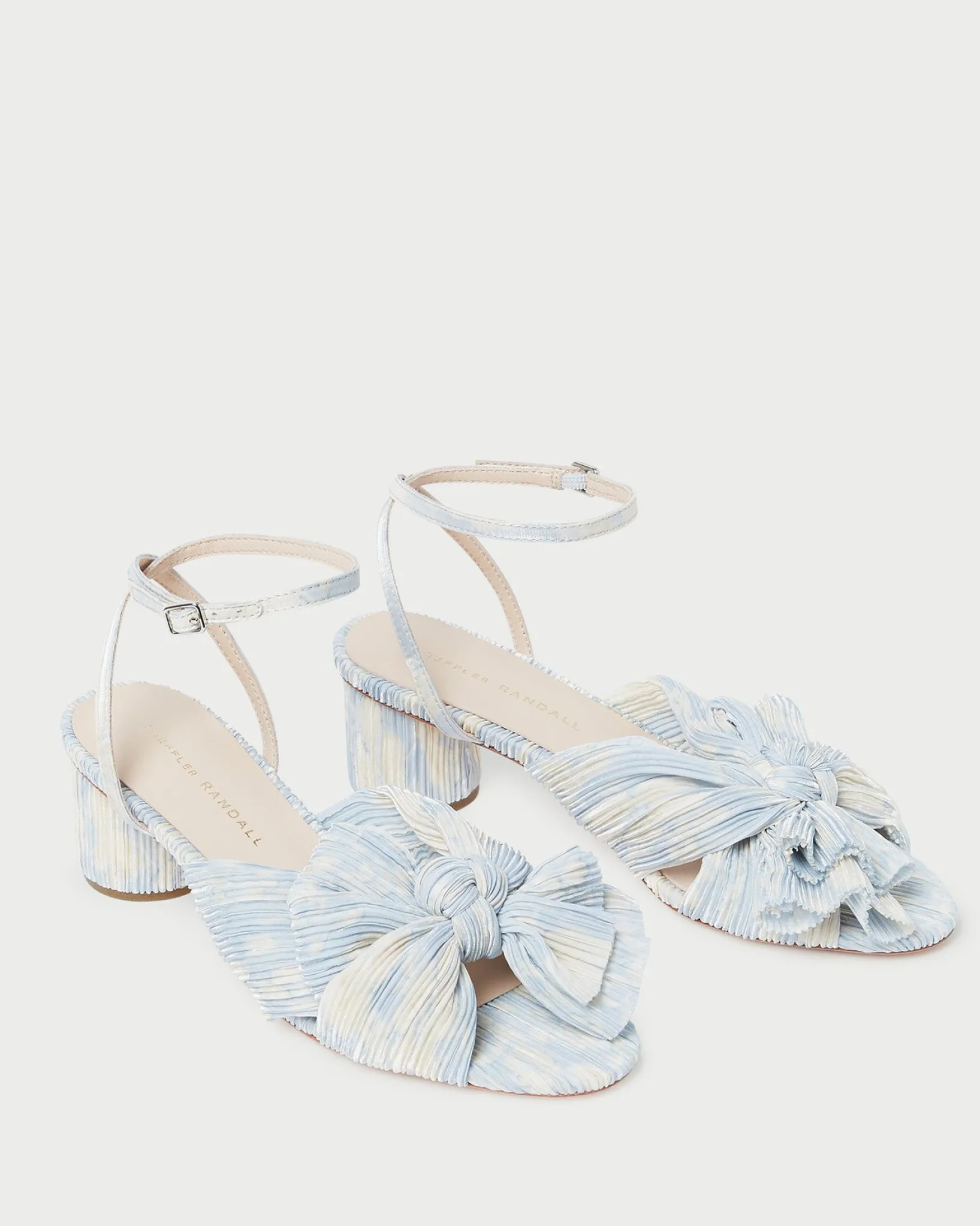 Outlet Loeffler Randall Dahlia Pearl Pleated Bow Heel Vegan Pearl