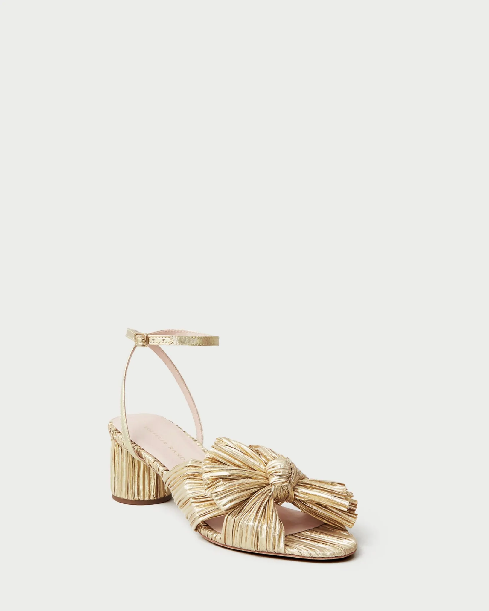 Outlet Loeffler Randall Dahlia Pearl Pleated Bow Heel Vegan Pearl