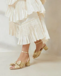 Outlet Loeffler Randall Dahlia Pearl Pleated Bow Heel Vegan Pearl