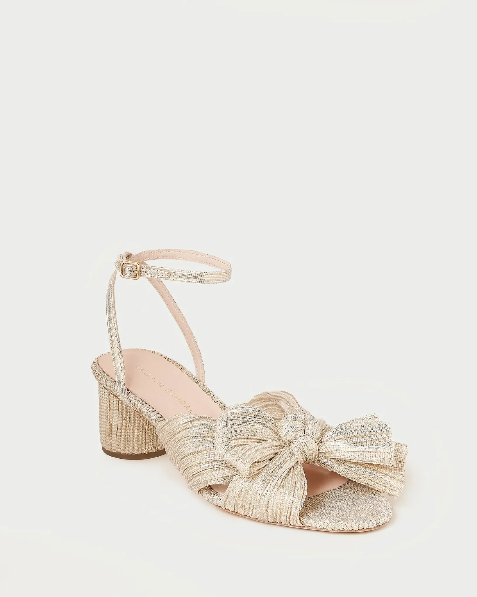 Outlet Loeffler Randall Dahlia Pearl Pleated Bow Heel Vegan Pearl