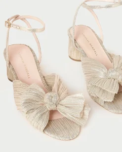 Outlet Loeffler Randall Dahlia Pearl Pleated Bow Heel Vegan Pearl