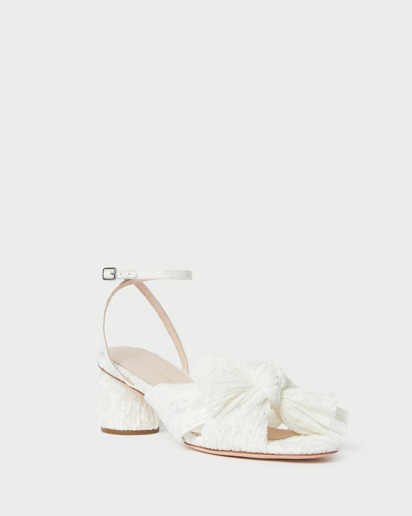 Outlet Loeffler Randall Dahlia Pearl Pleated Bow Heel Vegan Pearl